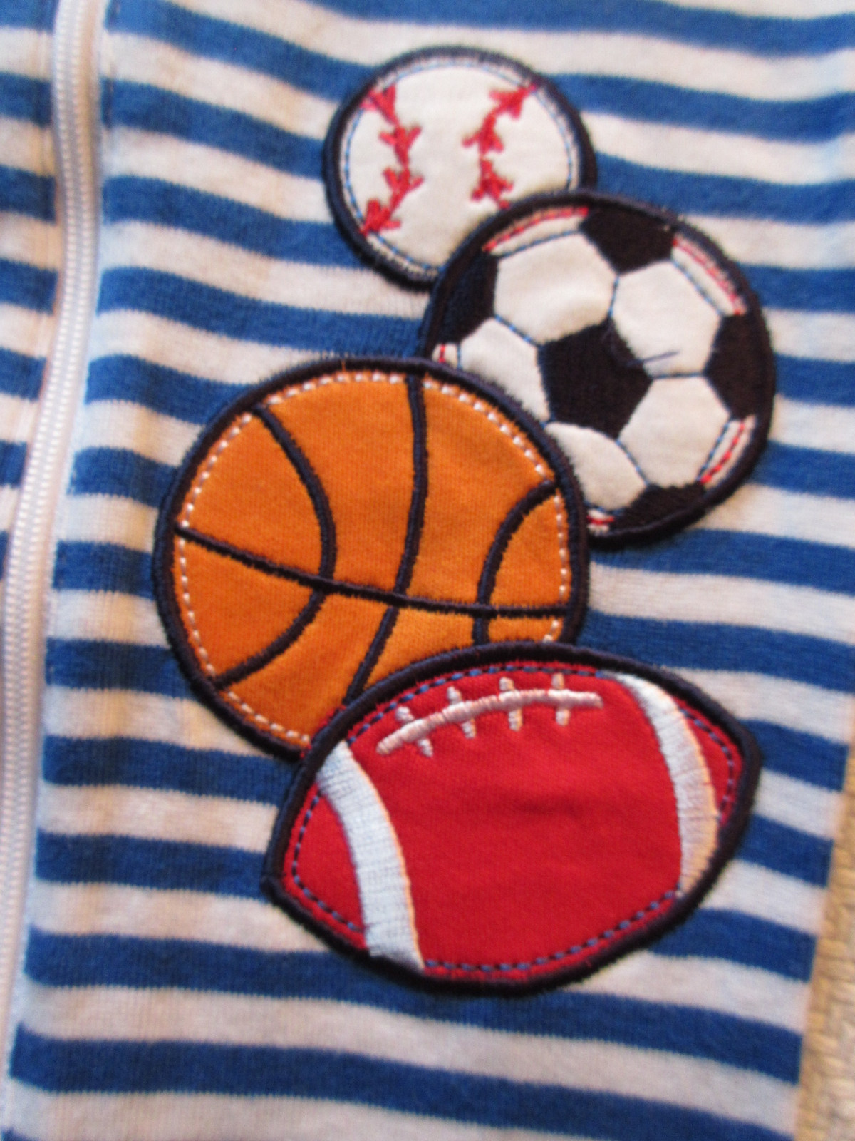 NWT Sleeper Unisex PJ Sports Stripes Little Me Cotton / Spandex Cuffs Blue/White