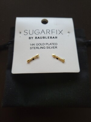 SugarFix By BaubleBar Arrow Delicate 14K Gold Plated Sterling Silver Earrings