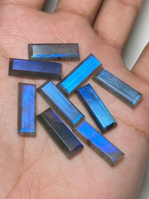 Rectangle Step Cut Natural Blue Fire Labradorite 8x10mm To 12x16mm Gemstone
