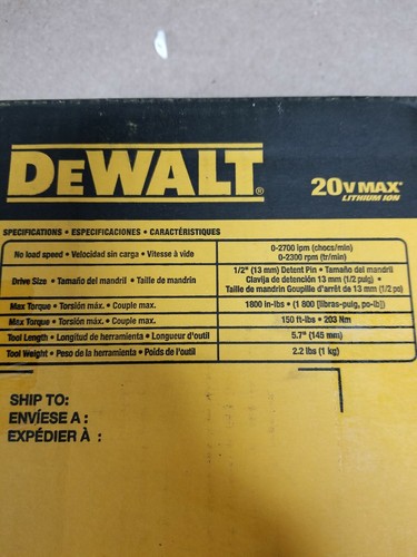 DEWALT 20v 1/2