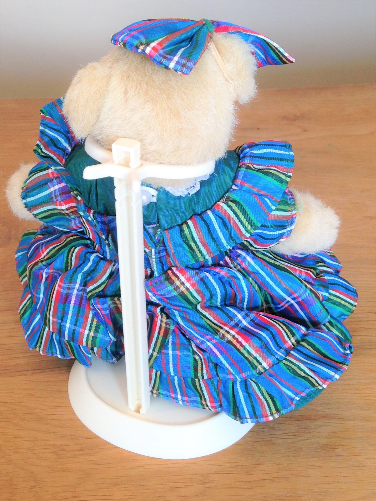 MUFFY VANDERBEAR TAFFETA HOLIDAY BLUE PLAID