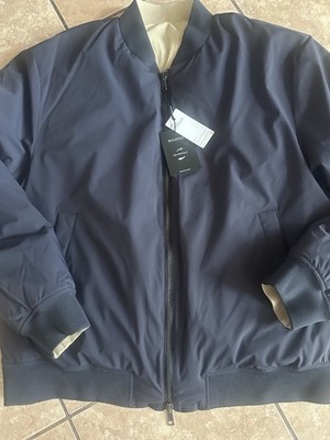 NWT Bugatchi XXL 2XL Reversible Puff Jacket Navy Cream $375