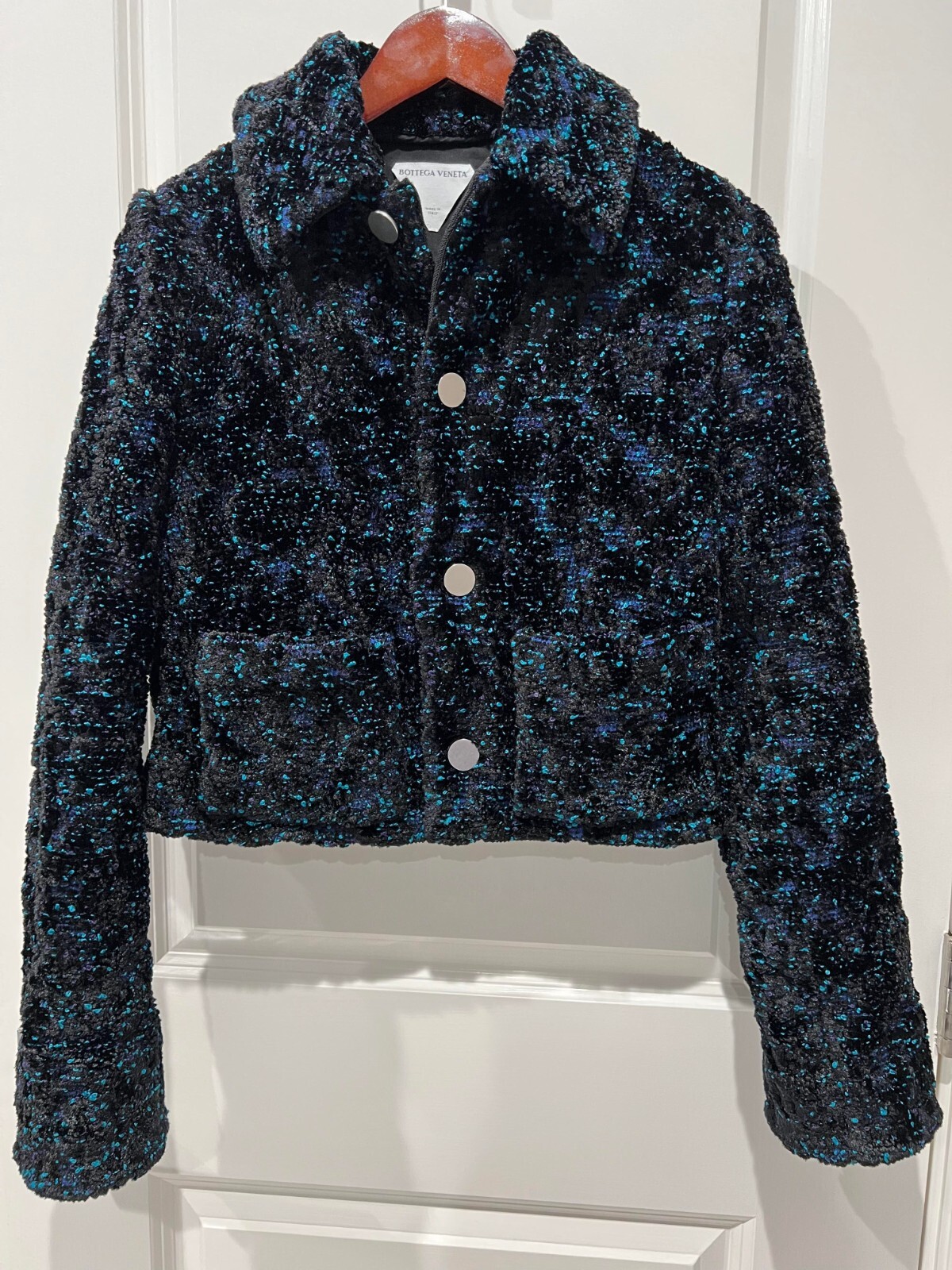 BOTTEGA VENETA Blossom Chenille Bouclé Jacket in Navy /Small