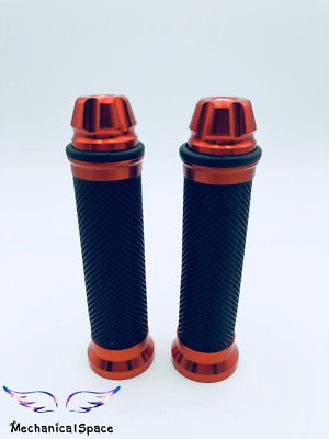 UNIVERSAL MOTORCYCLE CNC ALUMINUM RUBBER GEL HAND GRIPS FOR 7/8'' 22mm HANDLEBAR
