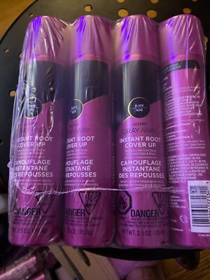 Everpro Gray Away Instant Root Cover Up Temporary Hair Color Spray 2.5oz BLACK