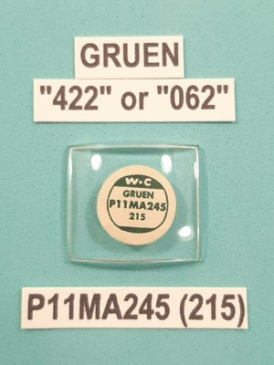 Vtg GRUEN ''422/062'' Model P11MA245 (215) Watch Glass Crystal Replacement Piece