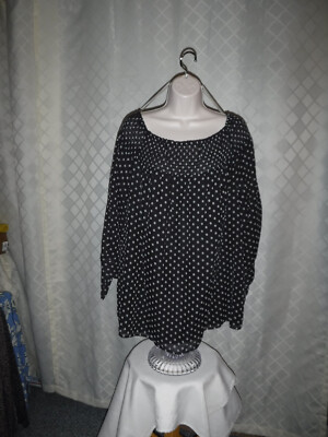 3/4 Sleeve Mix Brand's Blouses ,1X- Black Dots,XXL- Navy Floral- XL, Navy White