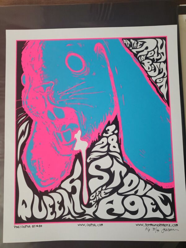 Jermaine Rogers Queens Of The Stone Age Roxy Boston,MA. Signed A/P #37/40 Mint C