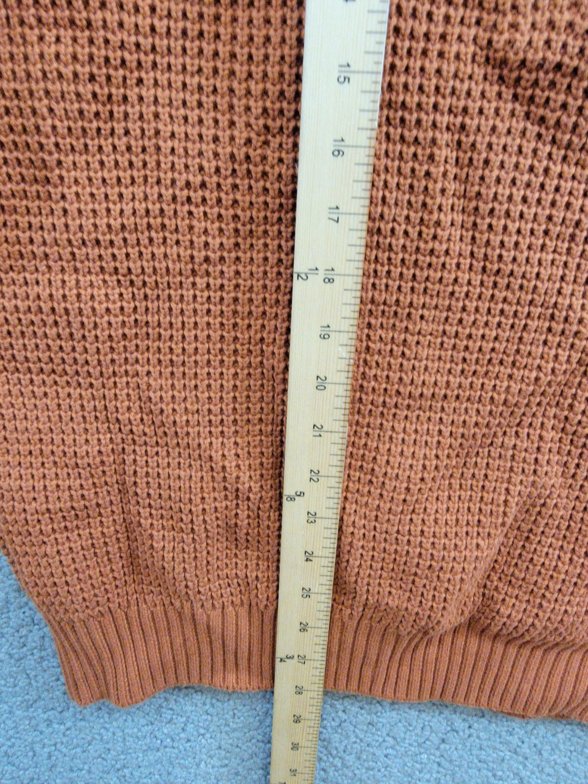 Bass Outdoor Quarter-Zip Long Sleeve Pullover Patch Sweater Men's L Burnt Orange - Picture 8 of 17