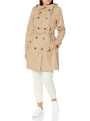 

LONDON FOG COLLECTION Женский бежевый тренч с поясом и двойным капюшоном Plus, 151647