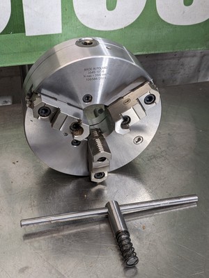 Bison Self Centering Lathe Chuck 3 Jaw 10'' Diameter D1-6 Mount 7-823-1036