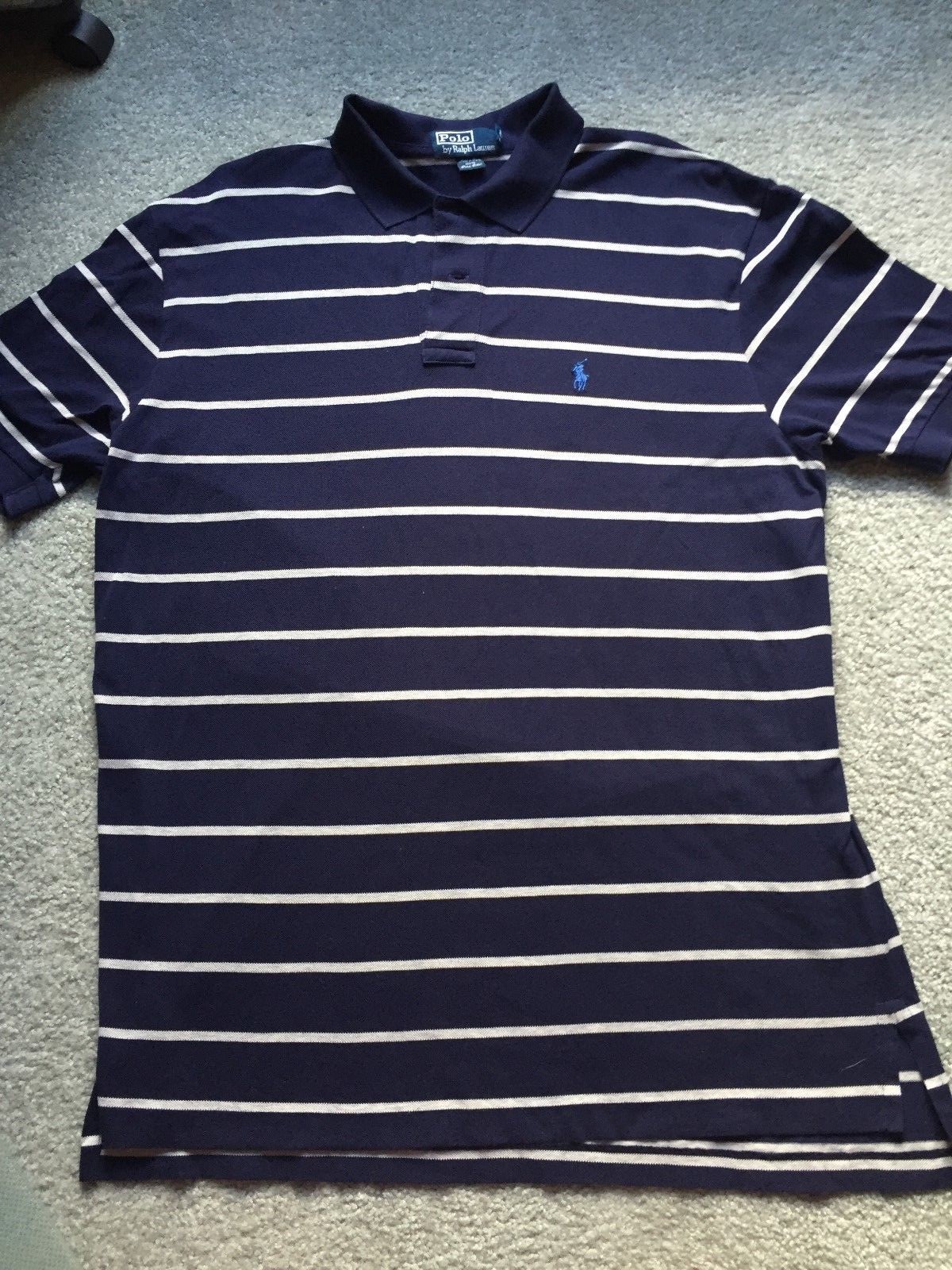 Polo by Ralph Lauren ラガーシャツ XL ネイビー/ホワイト Ralph Lauren】ラルフローレン ラガーシャツ ボーダー ネイビー