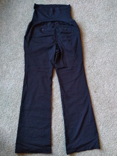 Liz Lange Womens Maternity Dress Pants Size 2 Full Belly Panel Black Work Slacks