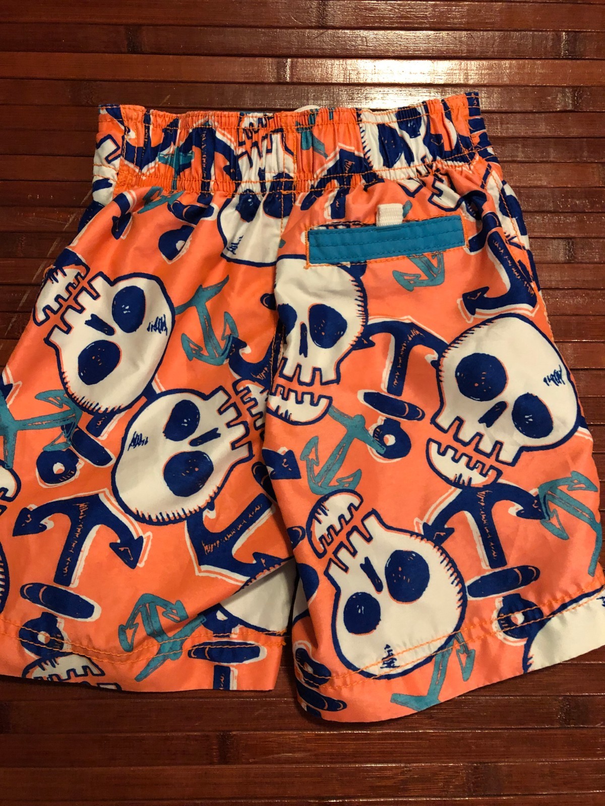 BOYS THE CHILDREN'S PLACE XS 4 SWIM SUIT SHORTS SKULLS MINT CC655SP