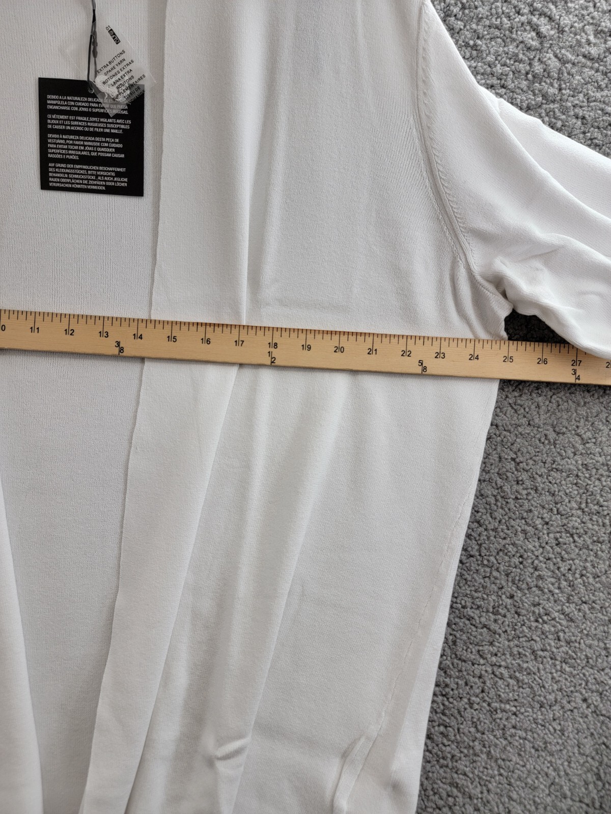 Kasper Open-Front Long-Sleeve Sweater Women's XL White Solid Collarless Pull On - Picture 6 of 16