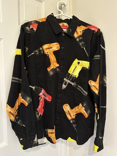 Supreme Drill Ringer Shirt Black Size Medium