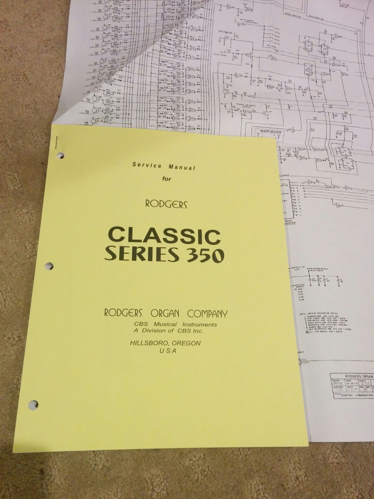 Rodgers 350 Classic Series Service Manual