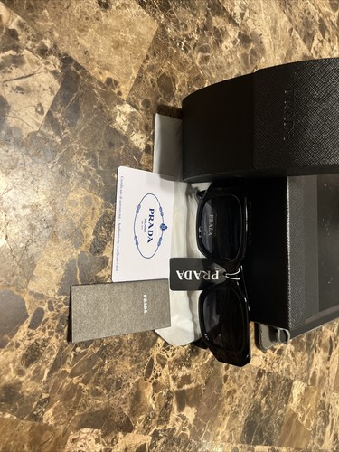 Pre-owned Prada Symbole Black Sunglasses In Gray