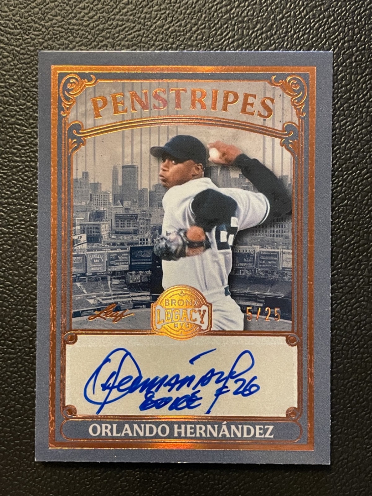 2025 Leaf Penstripes Legacy Bronze Orlando Hernández 5/25 Auto Autograph