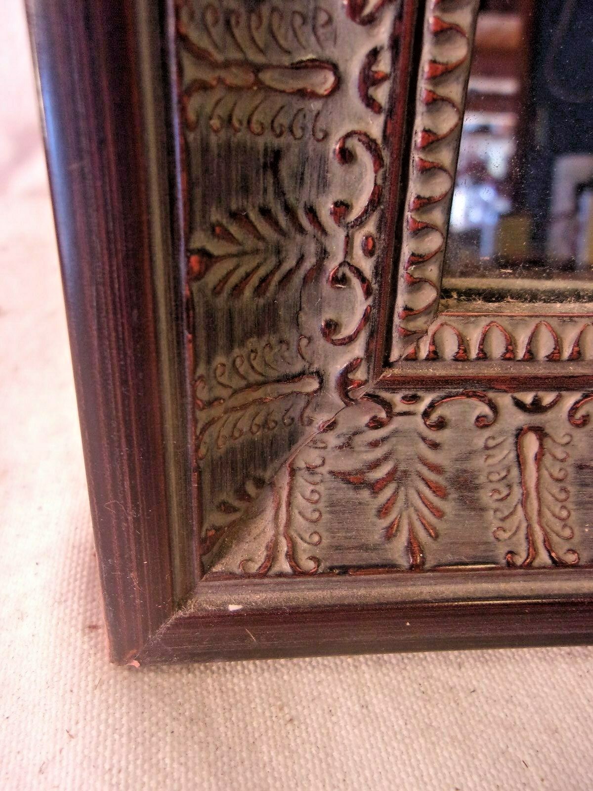 Vintage carved wood frame with mirror 19x22 3/4 mirror 16x20 molding 1 1/2