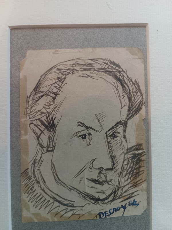 Desnoyer FranÃ§Ois Autoportrait Encre De Chine Sur Papier SignÃ©E