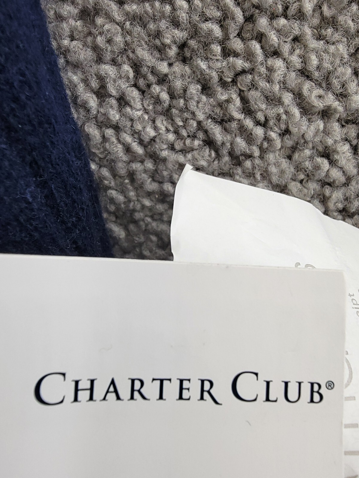 Charter Club Ribbed 100% Cashmere Scarf Women's One Size Navy - Picture 12 of 13