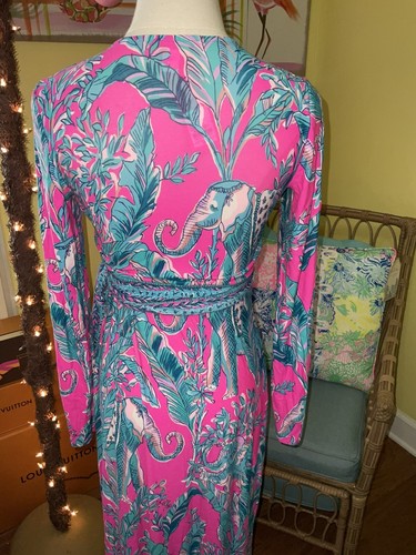 Pre-owned Lilly Pulitzer Marseilles Wrap Maxi Talk Story To Me $228 Size Xxs,xs,s,m In Multicolor