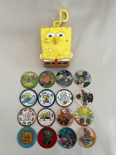 Lot Of 16 SpongeBob Tazos Metal Crystal Classic And Portable