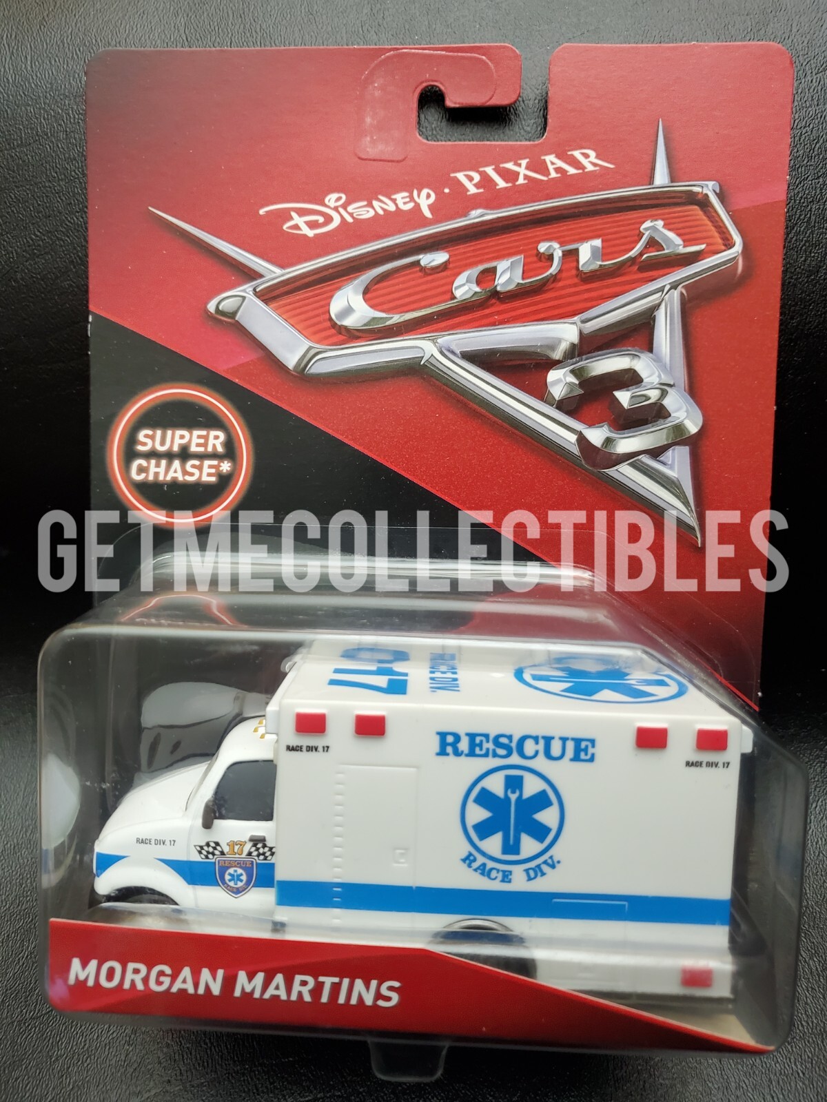 Disney Pixar Cars 3 ミニカー 救急車 Super Chase DISNEY PIXAR CARS taped card SUPER CHASE MORGAN MARTINS DELUXE
