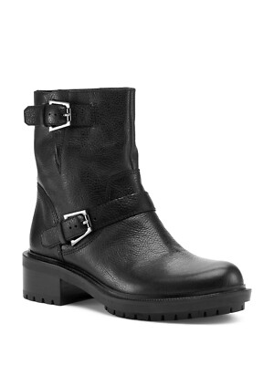 

BOTKIER Женские черные 1-дюймовые кожаные туфли на платформе Marlow с круглым носком на блочном каблуке Moto, Черный, BF1243