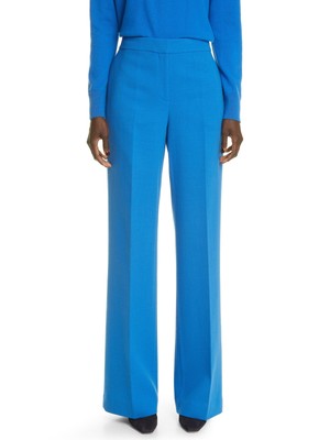

LAFAYETTE 148 Женские синие широкие брюки с карманами на молнии, Синий, MPB18R-8036