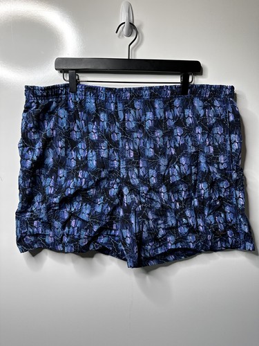 Vintage 90s Men’s Speedo Mesh Lined Blue/Black/Purple Swim Trunks Size Large