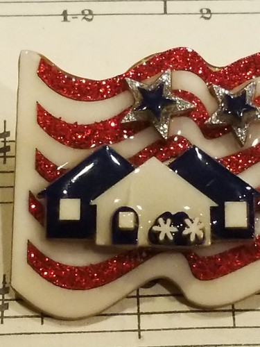 House Pins by Lucinda USA Flag Stars Patriotic Pin Brooch
