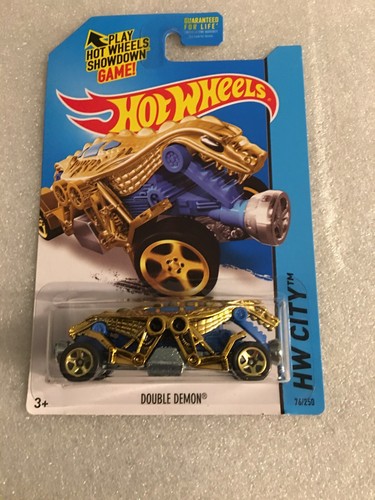 2014 Hot Wheels #76 HW City-Fright Cars DOUBLE DEMON Gold
