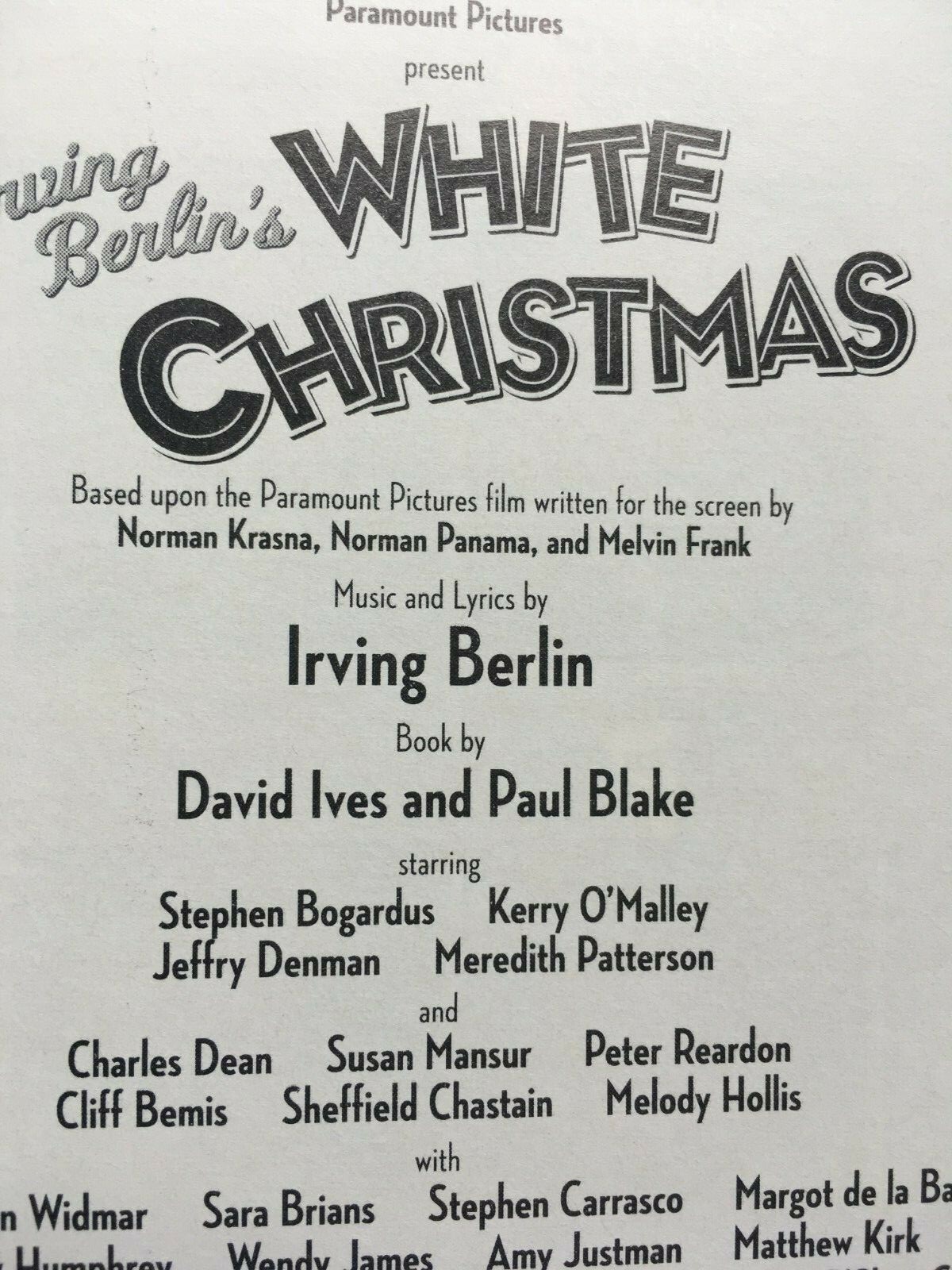 BROADWAY PLAYBILL PROGRAM WHITE CHRISTMAS NEW YORK MARQUIS THEATER