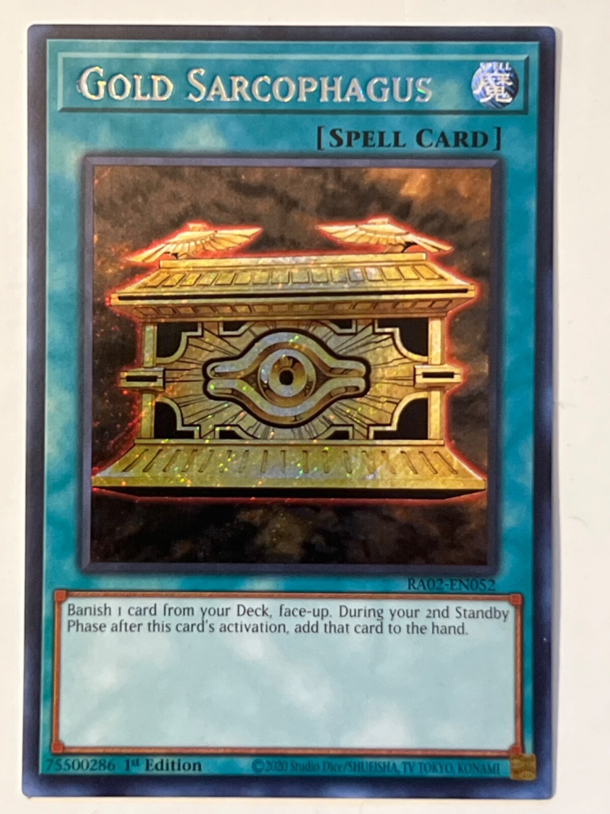 MISPRINT Gold Sarcophagus 1st Edition Secret Rare RA02-EN052