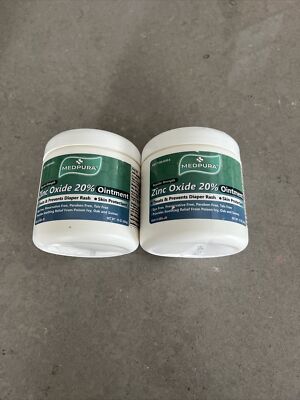 2 Pk Medpura ZINC OXIDE 20% Ointment, Diaper Rash Skin Protectant 16oz ea | New