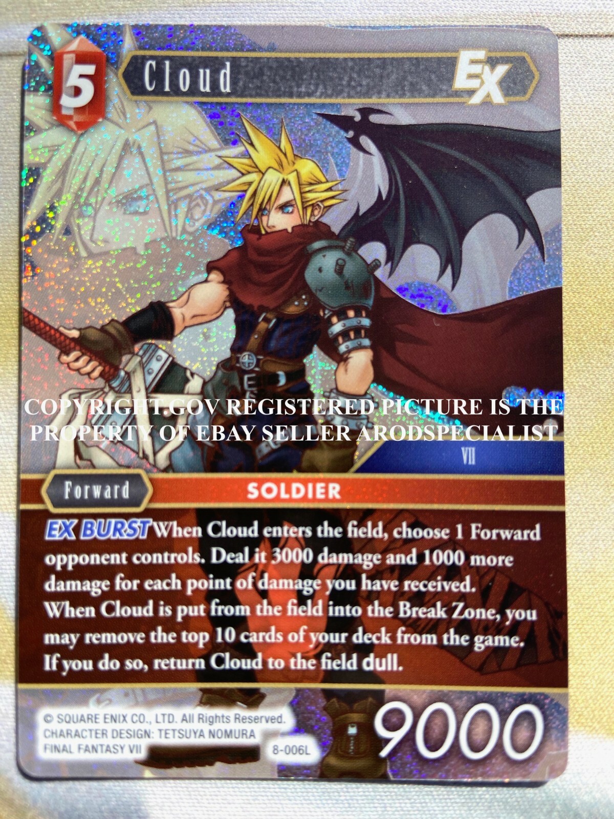 FINAL FANTASY TCG OPUS VIII 8 FOIL LEGEND CLOUD 8-006L (MINT