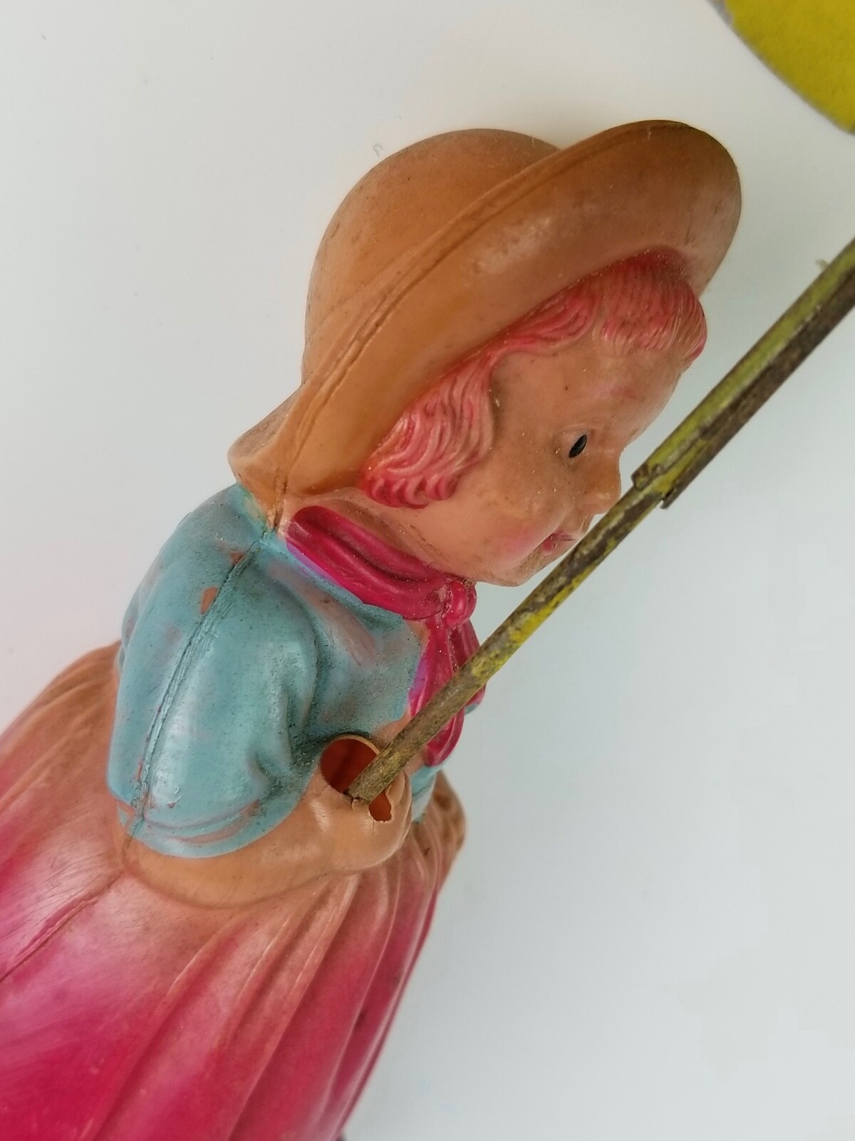 Vintage Occupied Japan Celluloid Wind-up Toy Woman w/ Umbrella Working