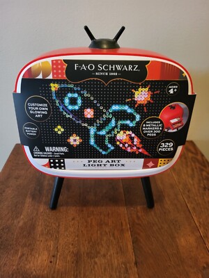 FAO Schwarz Peg Art Light Box lite Bright TV BRAND NEW 13X10 BATTERY OPERATED