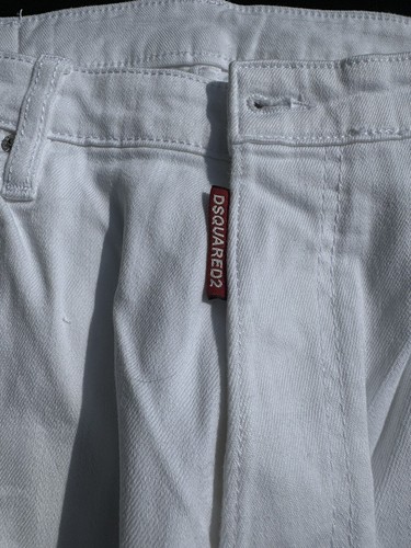 Pre-owned Dsquared2 Skater Style Jeans Crotch Slim Bottom /slim Jean White Size 48 Eu