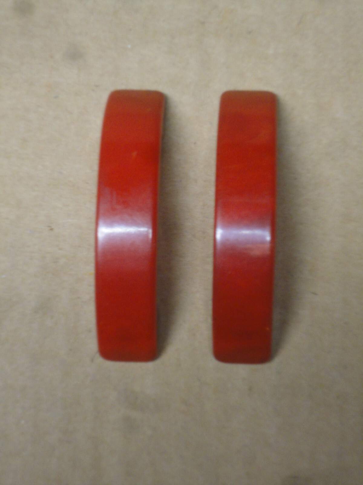 2 Vintage 1930's RED BAKELITE CUPBOARD DOOR DRAWER HANDLE PULLS HARDWARE