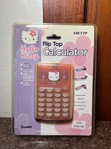 NEW Vintage 2001 Sanrio Hello Kitty Flip Top Calculator HK77P