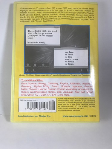 ExamBusters - Praxis II- Study Cards On CD-ROM (Software)