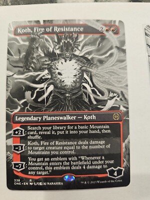 MTG Koth, Fire of Resistance Planeswalker Borderless - Phyrexia AWBO - #338