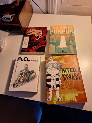 Kitaro, FLCL, Goodnight Punpun, Kizumonogatari LN. Manga and Light Novel bundle.