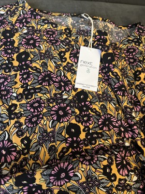 Next Viscose Ladies Flowers Blouse Size Uk 18 . Euro 46