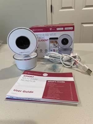 Project Nursery Baby Monitor System White HD Wi-Fi Video Alexa/Google Home