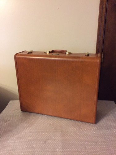 VINTAGE 1950's SAMSONITE 4655 BROWN HARD SHELL SUITCASE 24