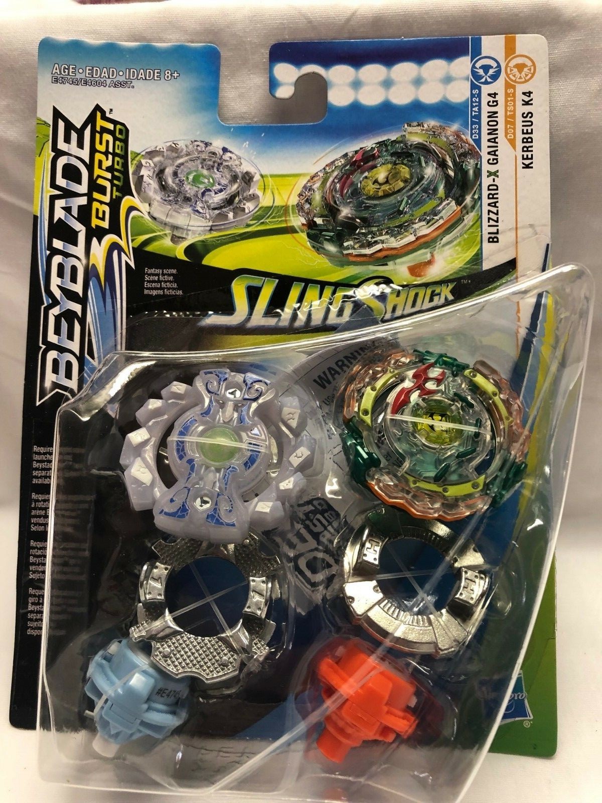 Beyblade Burst Turbo Slingshock Dual Pack Kerbeus K4, Blizzard-X Gianon G4